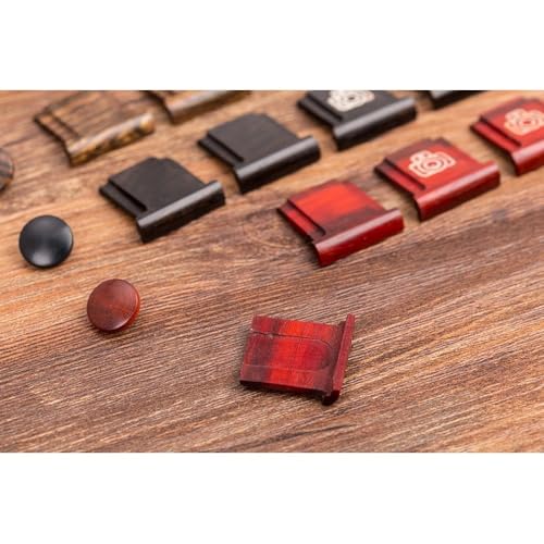 MINZIHAO Wooden Surface Camera Soft Shutter Release Button with hot Shoe Cover, Suitable for XT20 X100F X-T2 X100T X-PRO2 X-T10(Yellow Button)