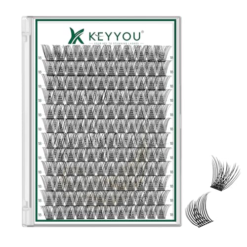 KEYYOU Lash Clusters Air Touch Soft Natural D Curl 18mm Individual Lashes