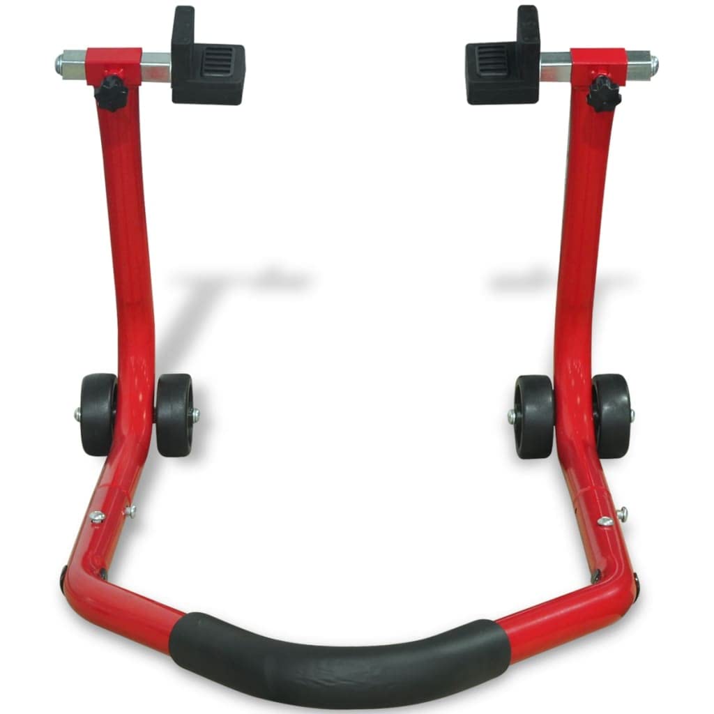 vidaXL Caballete Modelo Trasero para Moto Rojo Material Acero Acabado Pintado