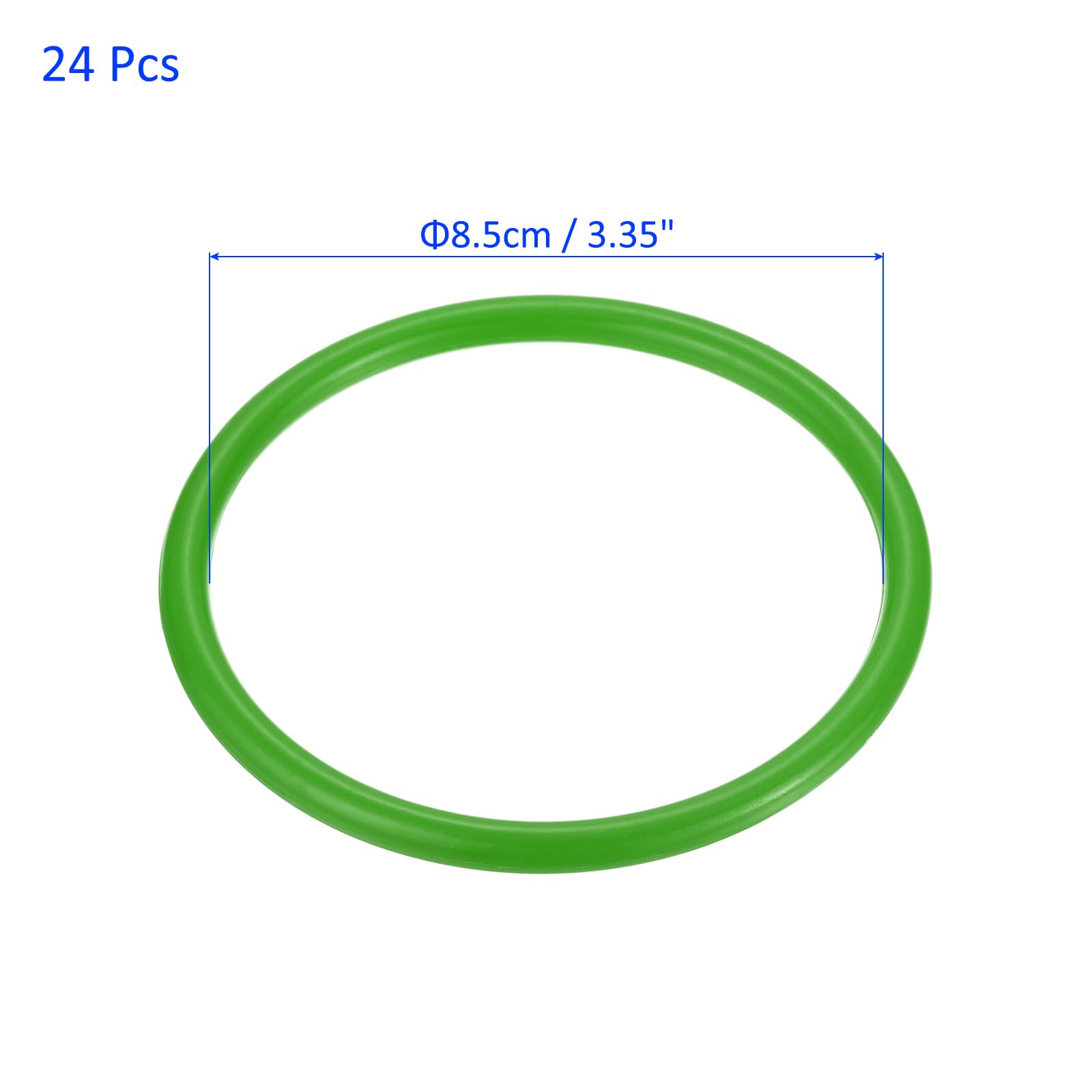 M METERXITY 24 Pack Carnival Toss Rings - Plastic Round Throw Hoops, Apply to Parties/Interactive (3.35", Green) - Image 3