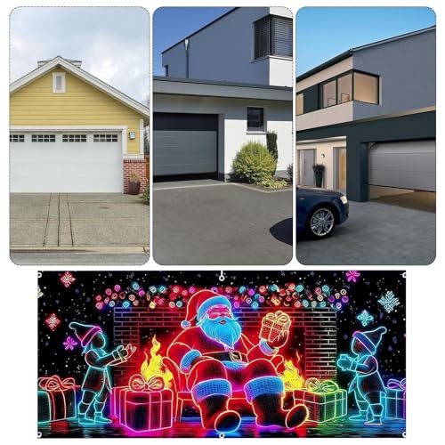 Housse de garage lumineuse LED Noël décorative et imperméable pour extérieur