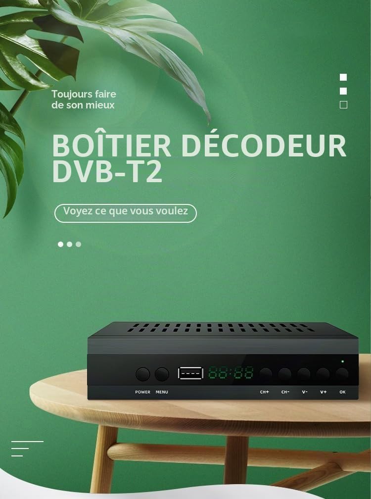 2024 Nouveau décodeur TV TDT espagnol DVB-T T2 H265 HEVC FTA Full HD PVR, USB, HDMI, SCART, tuner TV numérique terrestre, récepteur numérique, Full HD 1080p