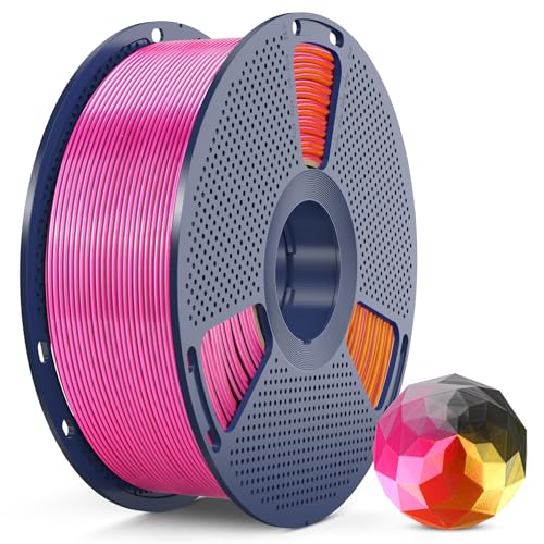 Image of SUNLU PLA+ Silk Filament, Four-Color 3D Printer Filament 1.75mm, Dimensional Accuracy + /- 0.02mm, 1KG Spool(2.2 lbs), Silk Quadruple Color(Black Red Yellow Grey)