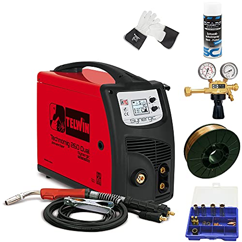 TELWIN MIG/MAG Schweißgerät TECHNOMIG 260 DUAL Synergic im SET 1 mit SCAPP Schweißdraht, SCAPP Schweißerhandschuhen, usw. (816056) Cover