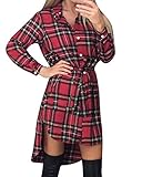 ❤️ Karierte Floral Print sind klassische Floral Print, um schick und cool zu gestalten. Mit Button Down Knöpfleiste Verschluss sind die Damen Jerseykleider sexy und stilvoll, ideal als Besic Mini Blusenkleider oder Clubwear Streetwear für Party und Club sein.