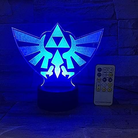 Die Legende von Zelda Dreieck 3D USB LED Nachtlicht 7 Farben Illusion Lampe Touch oder Fernbedienung Kinder Wohnzimmer Schlafzimmer Schreibtischlampe Cover
