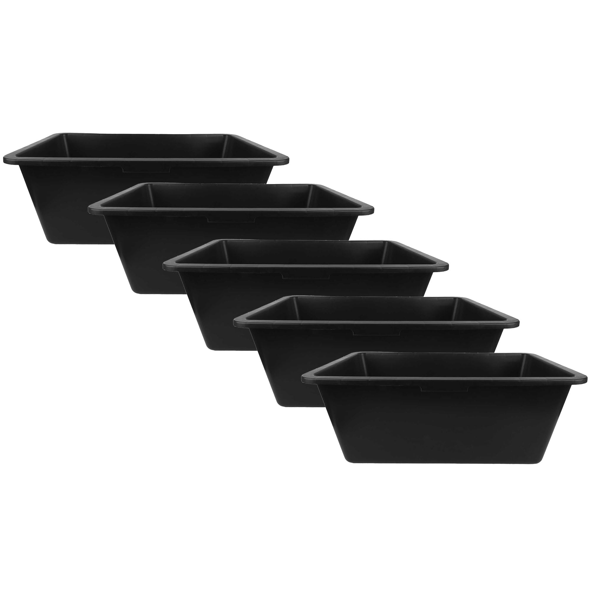 5x Mörtelkasten 80 Liter Wanne Kunststoff Groß Mörtelwanne Betonwanne Mörtelkübel für Mörtel, Beton, Schutt und Baustoffe Baueimer Plastikwanne Rechteckig Zementwanne Speiswanne