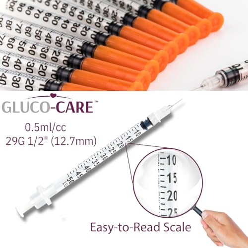 Image of 0.5 ml /cc Syringes 29G x 1 /2'' (12.7mm), 100 /box | Fine Tip, Home & Lab Use, Clear Barrel, Bold Scale, Smooth Plunger Movement with back-end stopper, Leak-Proof Design