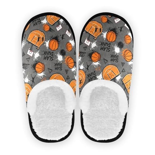 GuoChe Zapatillas de casa para hombre y mujer, forro polar mullido, suela antideslizante, cómodas y portátiles, para el hogar, interiores, talla M, Patrón de baloncesto Slam Dunk, Large