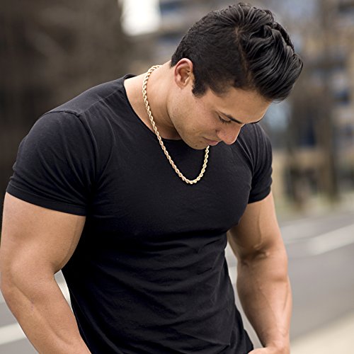 LIFETIME JEWELRY 7mm Rope Chain Necklace 24k Real Gold Plated for Men and Women3