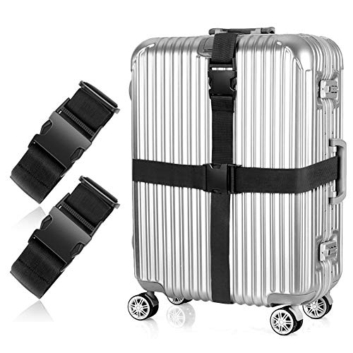2Pcs TSA Approved Luggage Straps, 80in Adjustable Bag Belts
