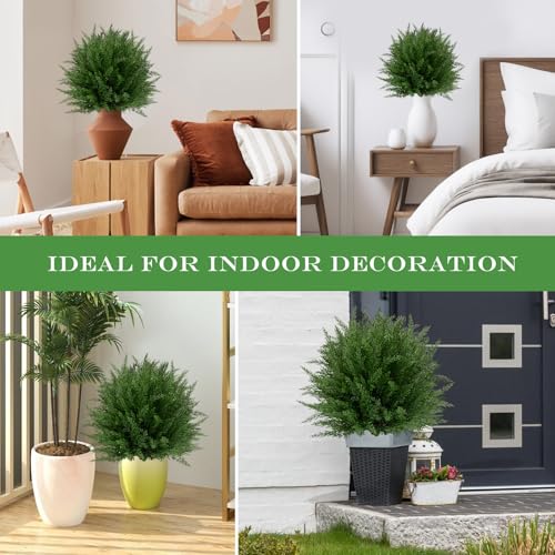 FAJUNZH Artificial Topiary Bushes for Outdoors with Spike, Boxwood Ball Fake Shrubs UV Resistant Faux Plants for Indoor Outdoor Fall Thanksgiving Halloween Decor - image 5
