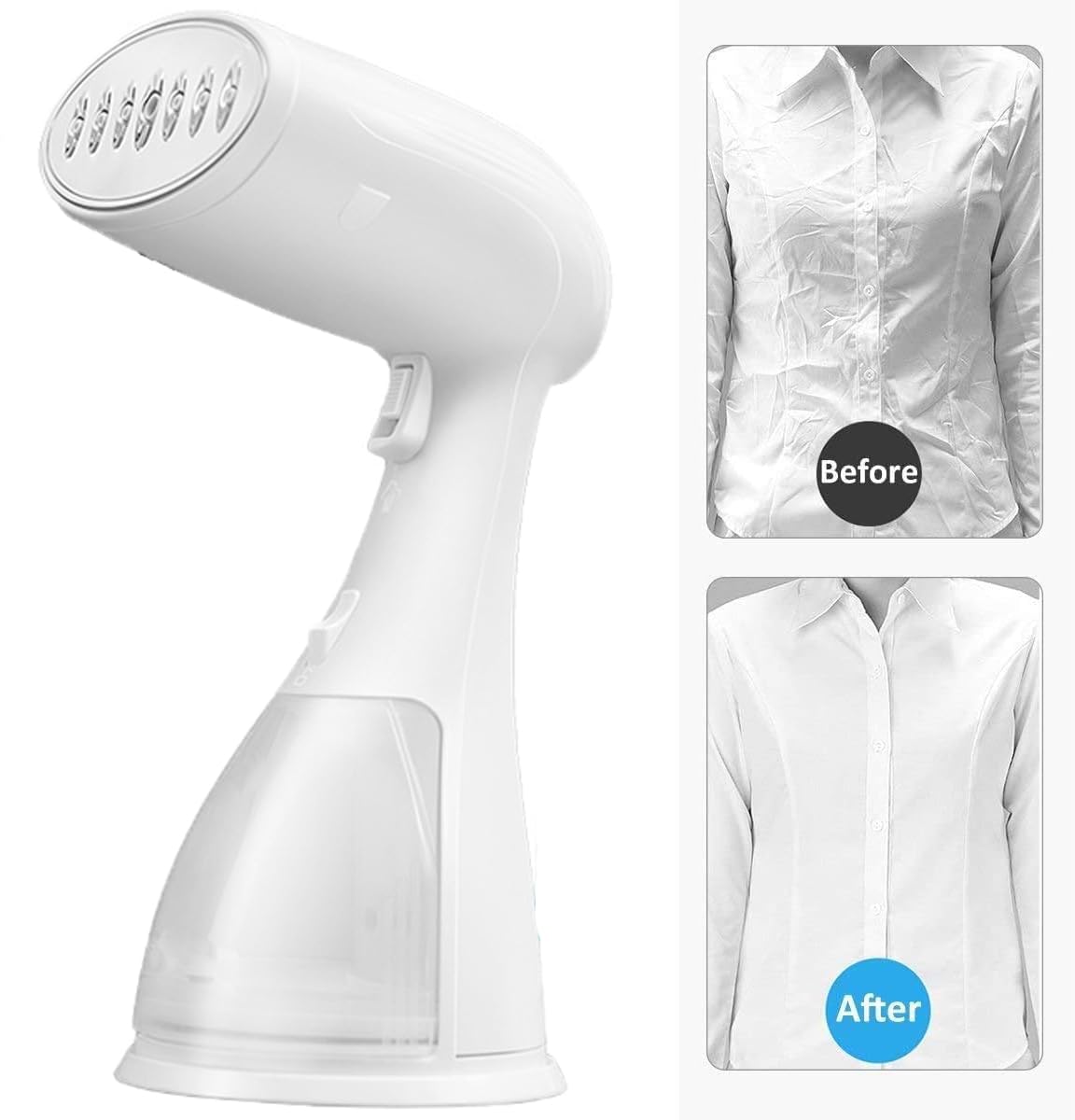 1500W Stiratrice a Vapore, Stiratrice a Vapore Portatile da 300ml Ferro da Stiro a Vapore Forte Verticale con Spegnimento Automatico Potente per Casa, Ufficio e Viaggi
