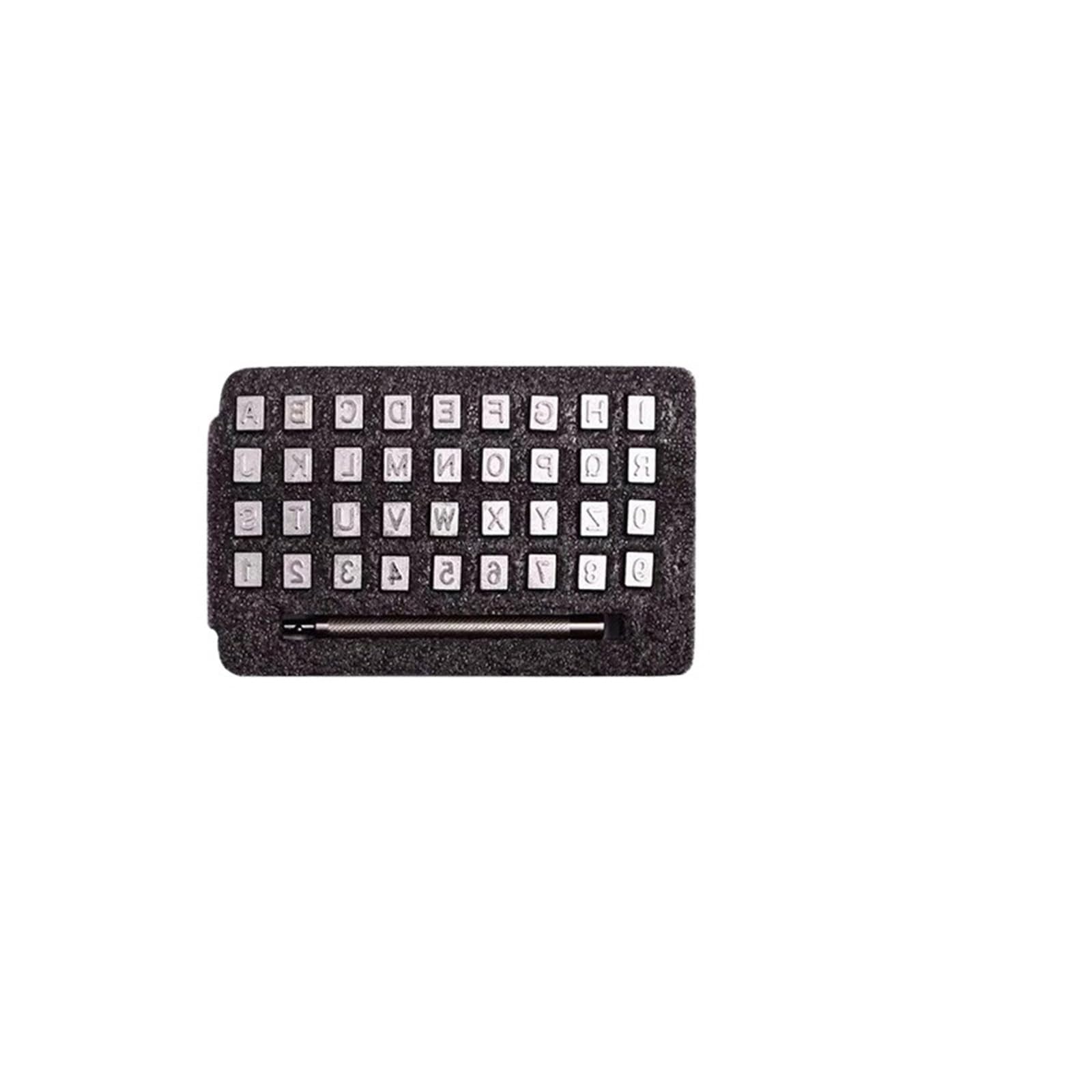 Leather Letter Stamp Set Capital Letters and Numbers Stamp Set, 1/4” / 6mm Alphabet Tools Leather Craft Stamping Art Tool(6.5MM)