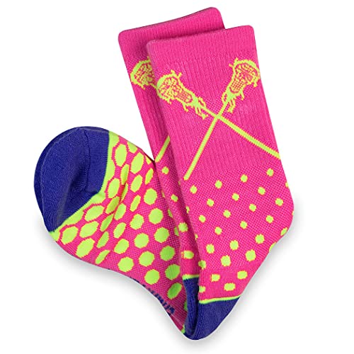 Image of ChalkTalkSPORTS Girls Lacrosse Socks - Mid-Calf Crew - Youth & Adult | Moisture-Wicking Performance Blend, Athletic Lax Gear, Stay-Up Technology, Arch Support, Breathable, Girls and Women