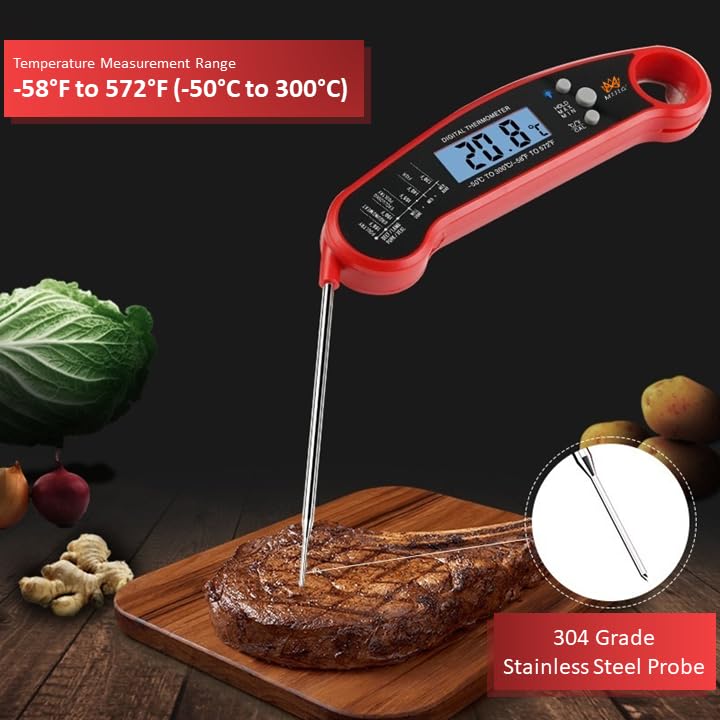 Miniatura 4 de MIJIG - Lectura instantánea - Termómetro digital para carne y guantes de barbacoa de calor extremo (paquete)