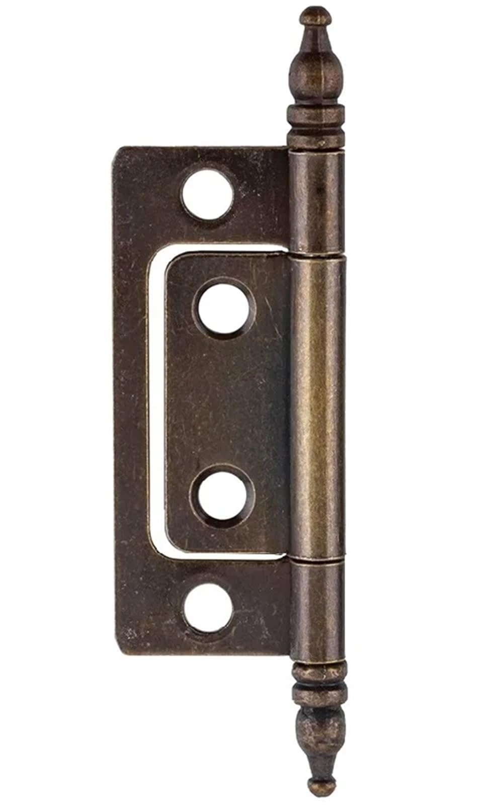 Kdhcvkz Antique Bronze 50Pcs 2" Iron Antique Brass Non-Mortise Cabinet Hinge(Antique Bronze)