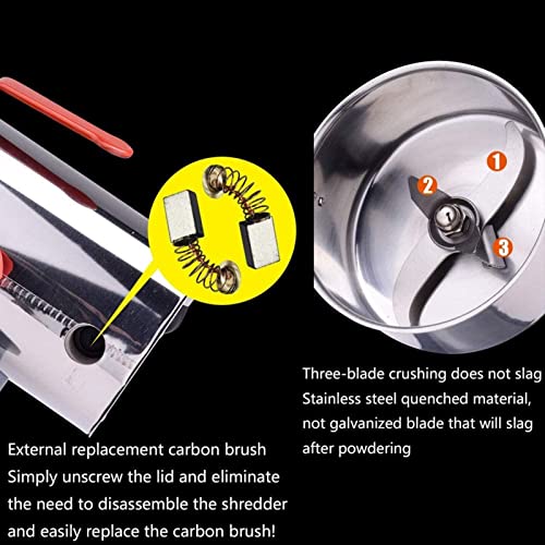 JRZTC Molinillo de Granos eléctrico 1000G Molino de Granos eléctrico Acero Inoxidable, Molinillo de café, Molinillo de… - Imagen 6