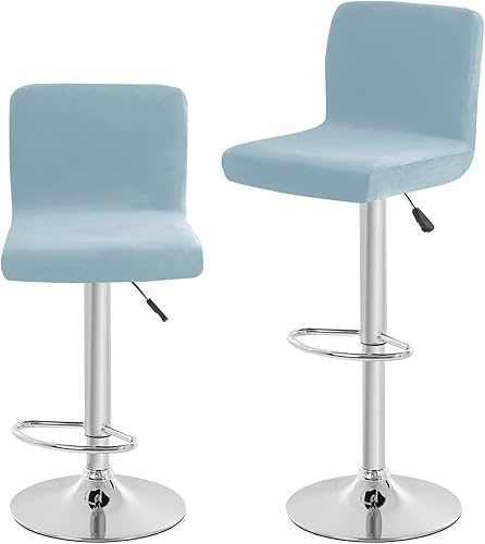 Miniatura 8 de Fundas de terciopelo para asiento de taburete de bar, fundas cuadradas para taburetes de bar, fundas para sillas de altura de mostrador (2, caqui)