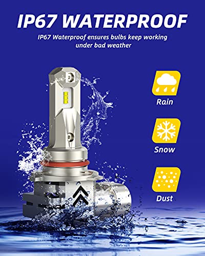 Image of AUTOONE Upgraded 9005 LED Bulbs 22000 Lumens for High Beam, 600% Brighter 6500k White Wireless Plug and Play Canbus Ready Automotive Light Bulb Replacement for Halogen