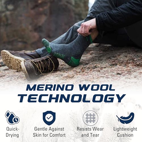 CloudLine - Merino Wool Hiking Socks for Men & Women - Light Cushioned, Merino Wool, Seamless, Moisture Wicking & Breathable3