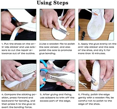 Miniatura 7 de GULELAYAR Suela completa de repuesto de goma antideslizante para reparación de zapatos, hoja antideslizante para reparación de suelas, Wave Amarillo