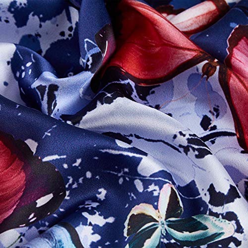 JWSilk Extra Large Square Silk Scarf Art and Floral Print3