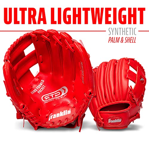 Image of Franklin Sports Kids Baseball Gloves - RTP Youth Teeball Glove + Ball Set - Boys + Girls Teeball Mitt Set - Kids + Toddlers - 9.5 inch