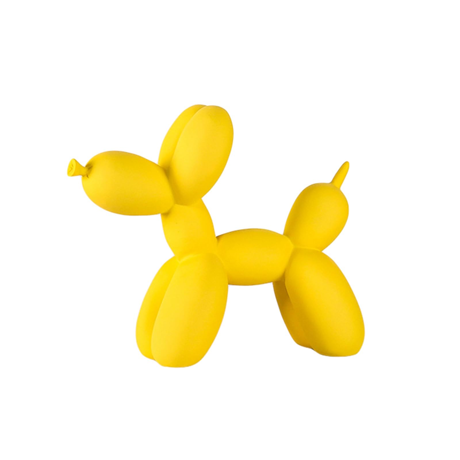 ESSECMBS Escultura creativa de perro con globo, decoración moderna para el hogar, colección de arte animal, figura de resina para dormitorio, sala de estar (amarillo, 21 x 9 x 18 cm (largo x ancho x