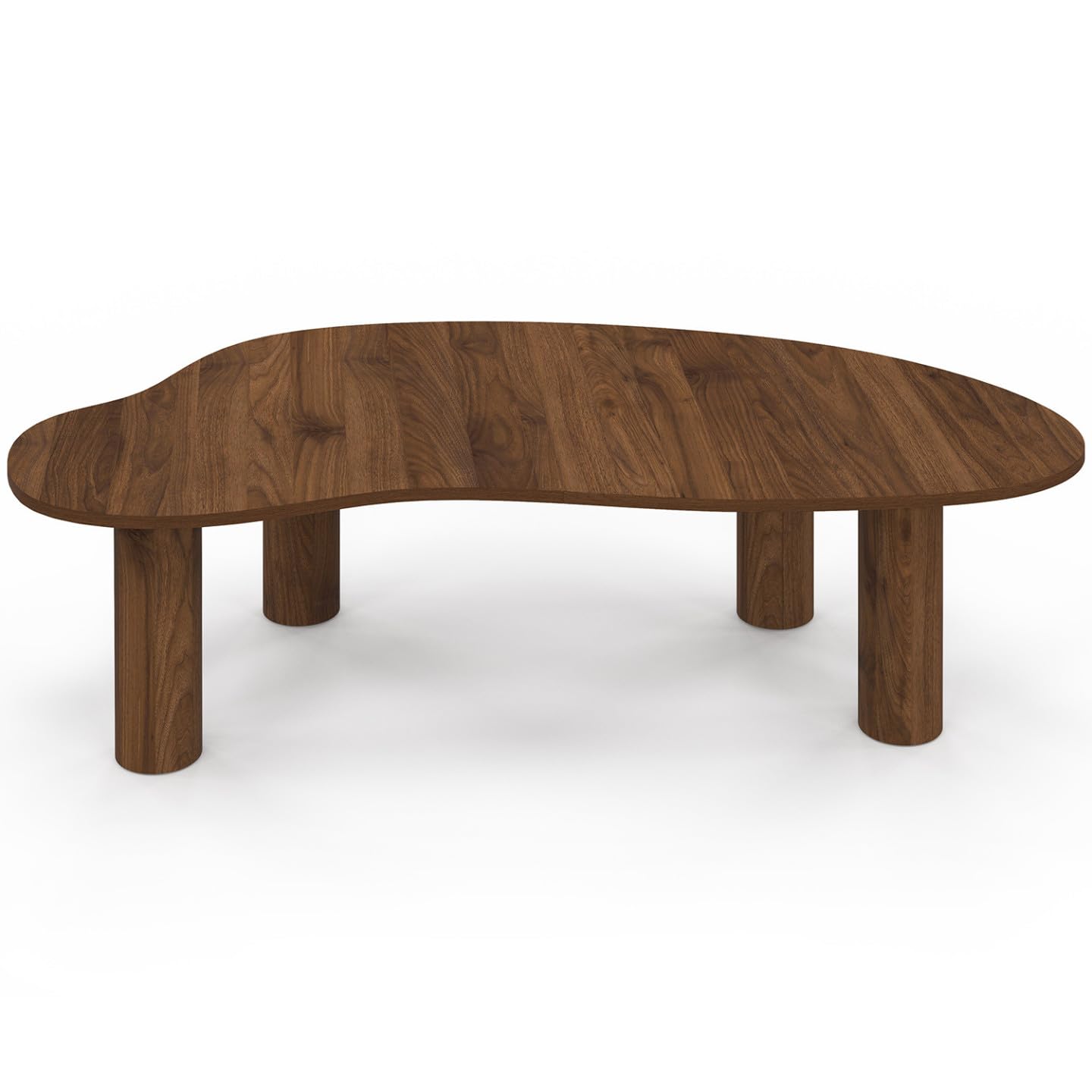 IDMarket – Mesa baja orgánica 140 cm madera efecto nogal