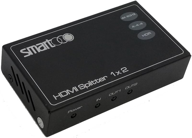 X63021PRO 1x2 4K 60HZ HDMI Splitter YCbCr 4:4:4 8 bit HDR 1 HDMI input 1 HDMI audio/video output and 1 HDMI audio output only, with audio extractor Optical, stereo audio out