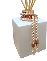 Difusor E Aromatizador Em Vidro 250Ml Com Pingente E Varetas Decoradas Para Lavabo, Banheiro Ou Escritório – Branco Com Prata, Dourado Ou Rose Gold - Luiggi Presentes® (Branco e Rosê Gold)