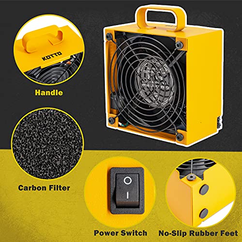 Image of KOTTO Solder Smoke Absorber Remover Fume Extractor Smoke Prevention Absorber DIY Working Fan for Soldering Station (Yellow)