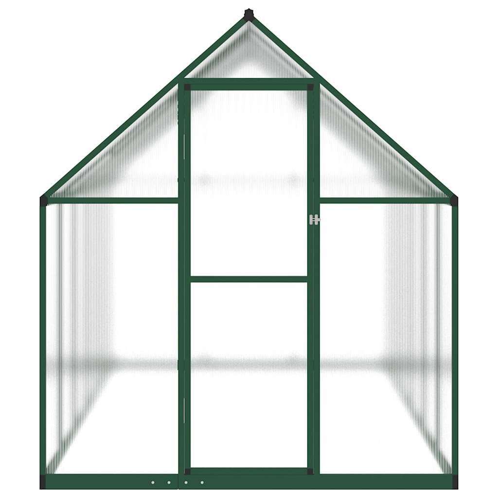 Invernadero con marco de base de aluminio, placas de policarbonato resistentes a los rayos UV, 334 x 169 x 195 cm, verde transparente, con ventana de ventilación y puerta batiente