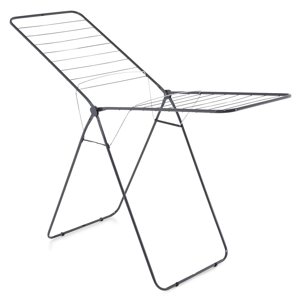 Homion Grey Winged Clothes Airer 20M Laundry Clothing Dryer Rack Folding Washing Line Indoor