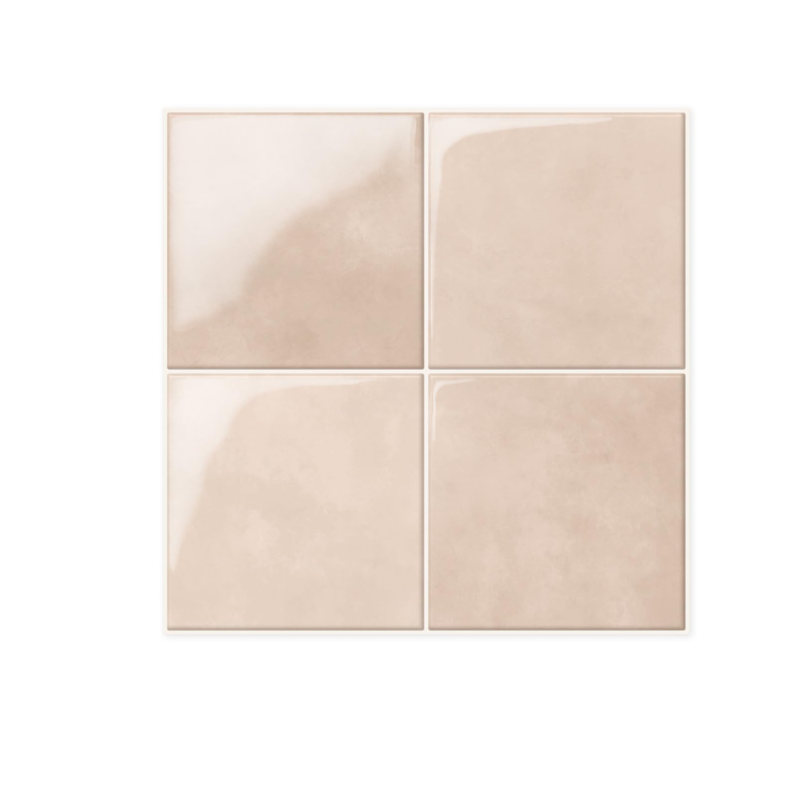 Alwayspon 25.4x25.4cmx10Pcs Warm Beige Pink 3D Vinyl Wall Tile Sticker, Peel and Stick Self-Adhesive Waterproof Splashback Stick on Tile Decals for Kitchen Bathroom Wall