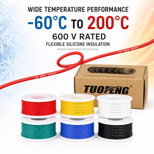 TUOFENG 18 AWG Stranded Wire, 6 Colors, 13.2 ft Each, Tinned Copper - Image 6