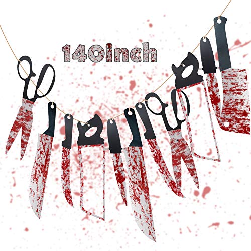 Bloody Weapons Garland Banner - Halloween Zombie Vampire Party Decorations Supplies