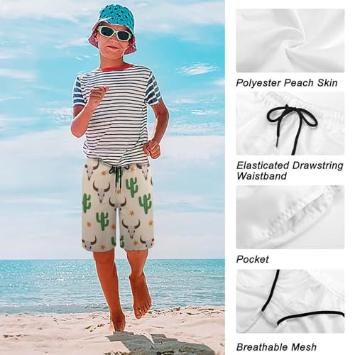 Boys Swim Trunks Boys Beach Board Shorts Floral Watercolor Pattern Quick Dry with Mesh Lining3