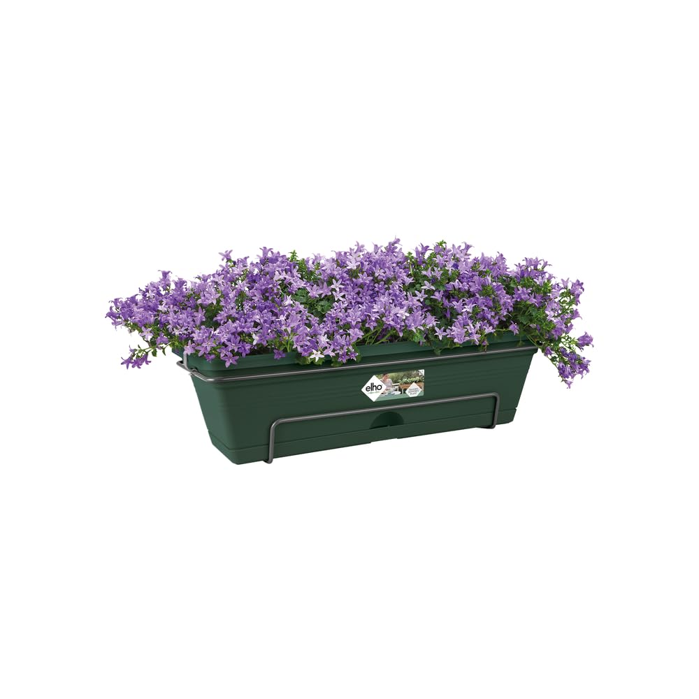 Elho Green Basics Trough Allin1 70 - Jardinera por Balcón Exterior - Ø 68.5 x H 16.5 cm - Leaf Green