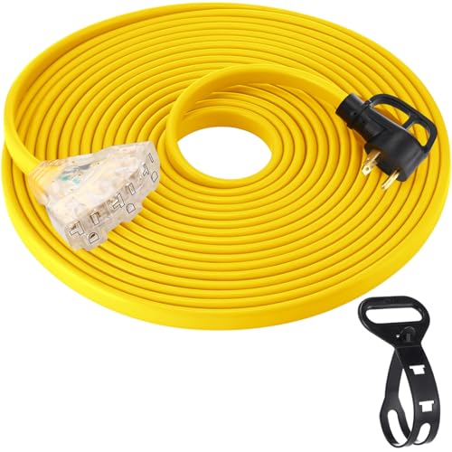 Tellegloww 50 FT NEMA TT-30p to 3X 5-20R/5-15R Flat RV Generator Cord