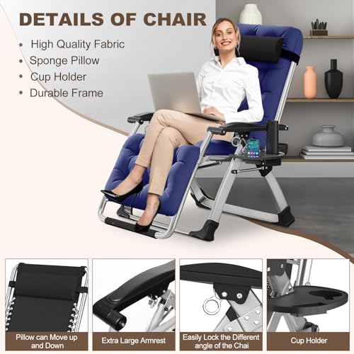 Image of DoCred Comfy Folding Recliner Chair -Bedroom Living Room Chairs