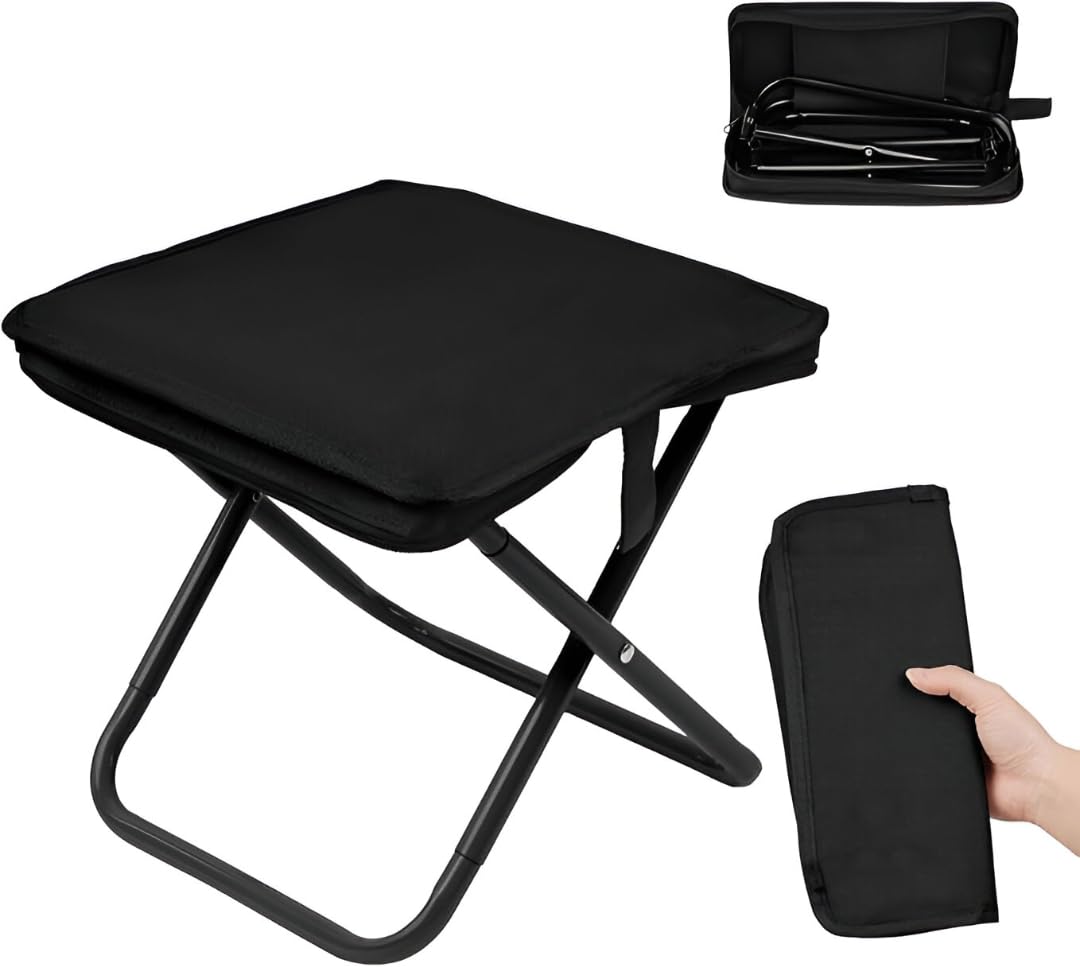 Glitzn Folding Stool, Mini Outdoor Camping Stool, Portable Small Foldable Lightweight Hunting Seat with Zippered Carrying Bag, Folding Slacker Chairs for Fishing Travelling Picnics (1)-image-31