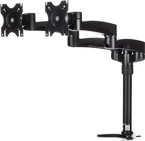 StarTech.com Brazo para monitor dual para montaje en escritorio, articulado, soporta monitores de 12 a 24 pulgadas (29.9 libras/30.0 lbs) - Brazo
