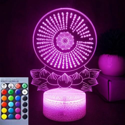 Lámpara de noche ilusión 3D Buda multicolor con USB