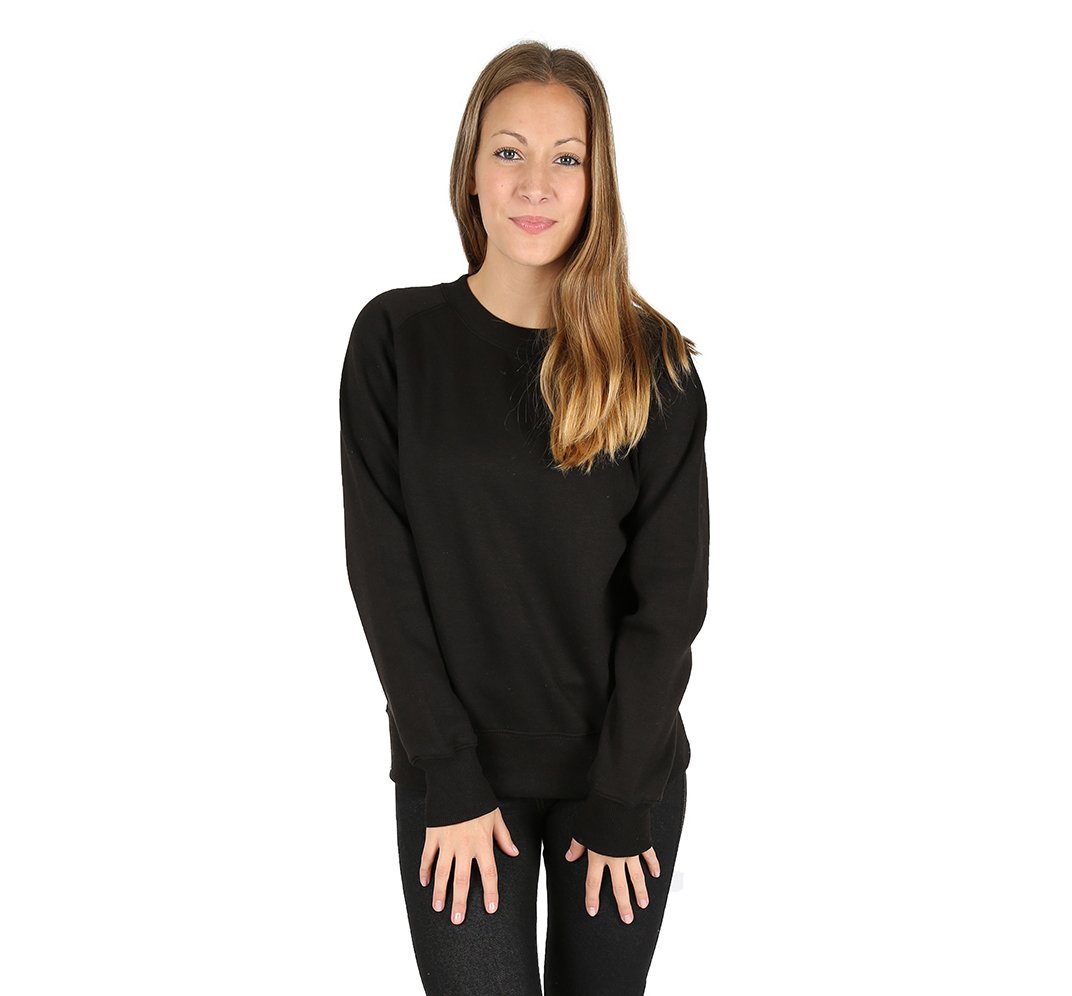 Parsa FashionsWomens Plain Classic Sweatshirt Loungewear Sweater Cosy  Fleece Full Sleeve Jumper Ladies Gym Workout Top Casual Work Leisure Sport