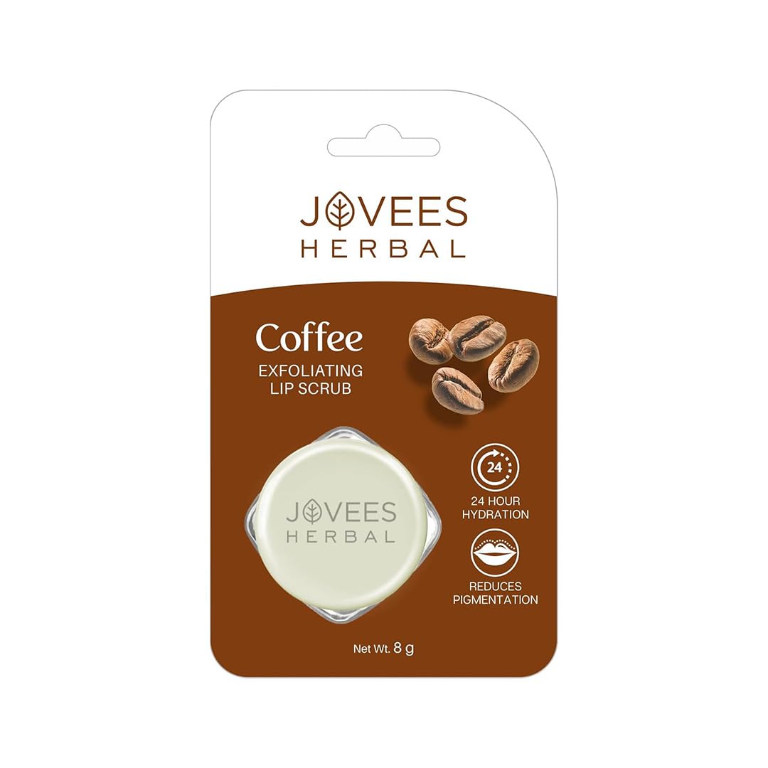 Jovees Herbal Coffee Exfoliating Lip Scrub For Brightening Dark Lips for Dry Lips/Smoker/Chapped Lip & Lipstick Stains Removal Lip care, Soft and Supple Lips | For Men and Women- 8g-picture-11