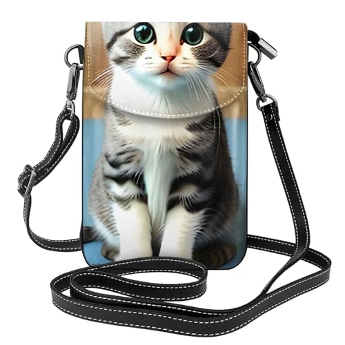 Pegqcvam Kätzchen Blumen Umhängetasche mit Umhängeband