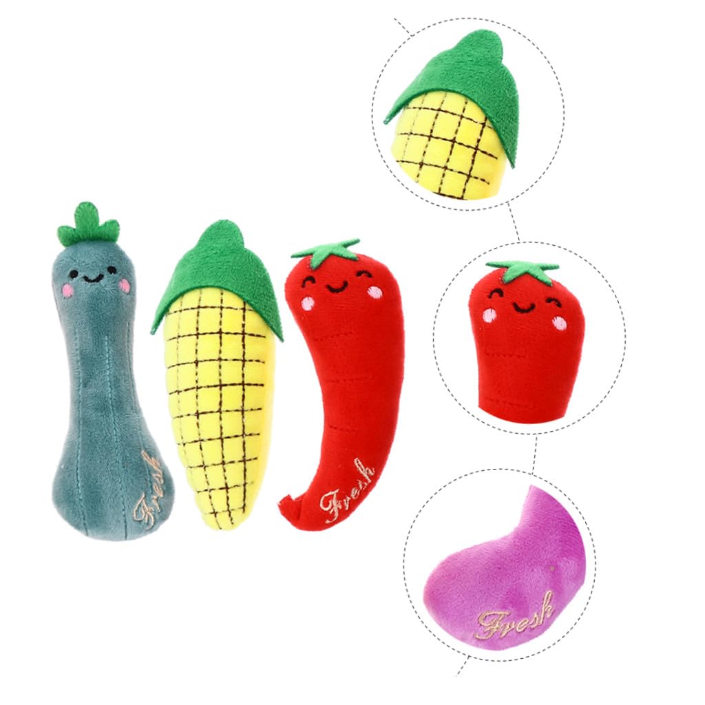 Happyyami Jouet à Mâcher pour Chat en Peluche 3pcs Herbe à Chat D'intérieur Design Mignon et Résistant