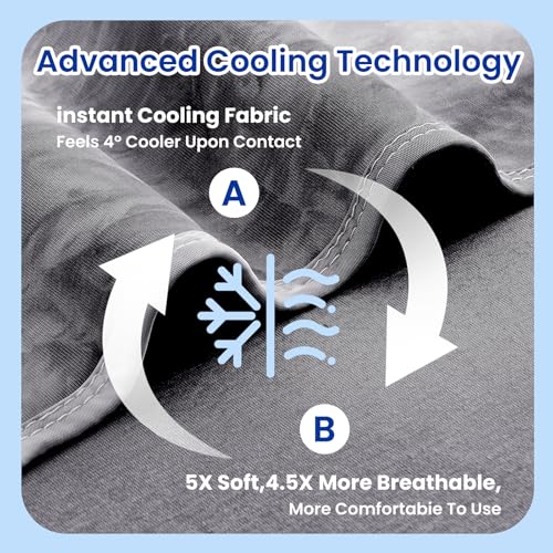 Topcee Cooling Blanket (90"x90"Queen Size) for Hot Sleepers and Night Sweats,100% Oeko-Tex Certified,Arc-Chill Q-Max >0.5 Cool Fiber,Ultra Cold Breathable,Comfortable, Hypo-Allergenic, All-Season.